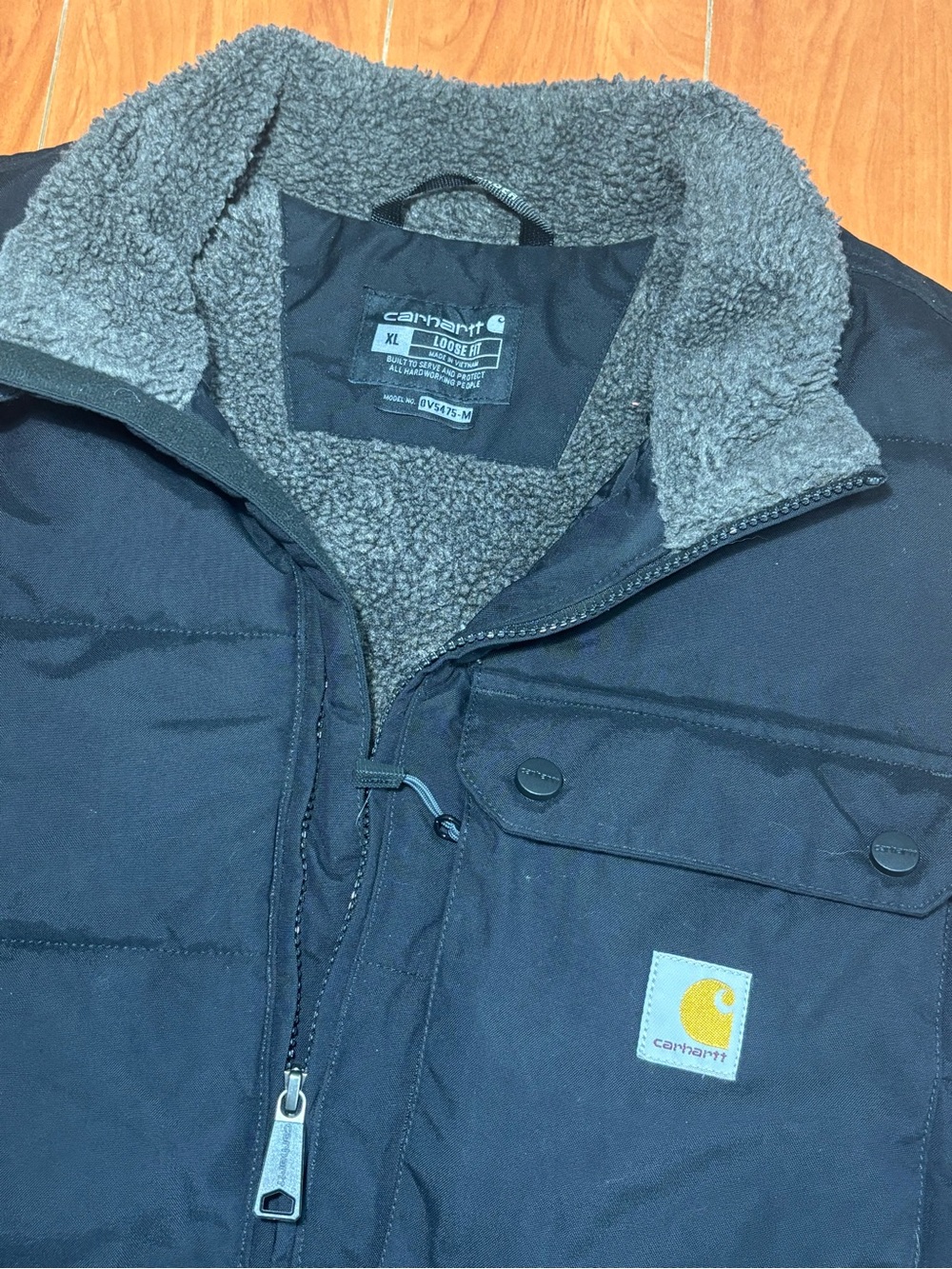 Carhartt Montana Insulated Puffer Vest Black Sherpa Lined Mens XL - Picture 2 of 7
